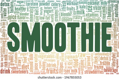 Smoothie vector illustration word cloud isolated on a white background.