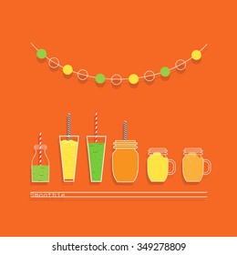 Smoothie vector jar set illustration