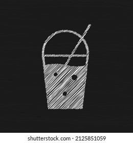 Smoothie white sketch vector icon. Symbol of detox diet and healthy lifestyle