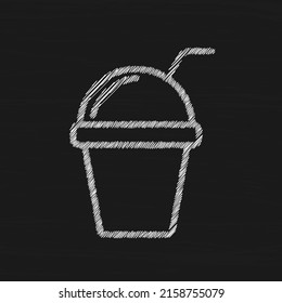 Smoothie white sketch vector icon. Symbol of detox diet and healthy lifestyle