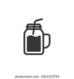 Smoothies, cold drink flat glyph icon. Perfect pixel on transparent background