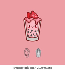 Smoothies Icon Character with vector Illustration. Colorful, color variations, editable, and resizable. 