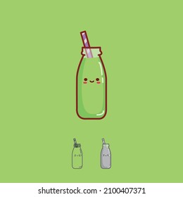 Smoothies Icon Character with vector Illustration. Colorful, color variations, editable, and resizable. 