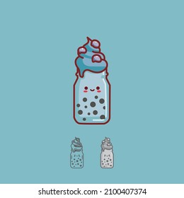 Smoothies Icon Character with vector Illustration. Colorful, color variations, editable, and resizable. 