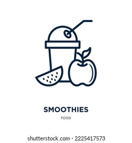 smoothies icon from food collection. Thin linear smoothies, food, diet outline icon isolated on white background. Line vector smoothies sign, symbol for web and mobile