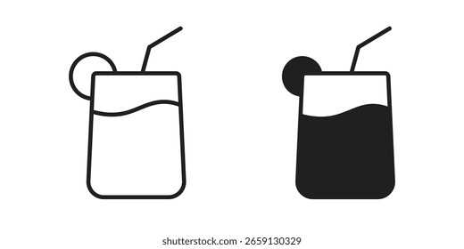 Vector de icono de batidos editable. conjunto de Vectores negros