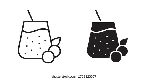 Smoothies icono Vector glifo plano y trendy stroke line pack