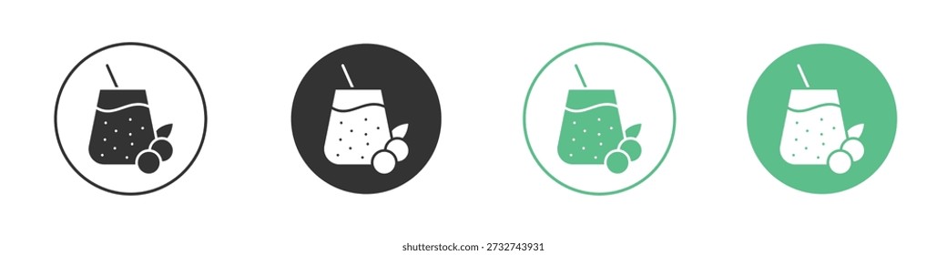 Smoothies icons concept set. Glyph Vector Illustrations