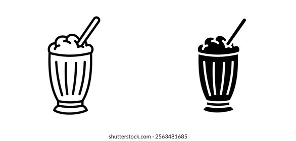 Smoothies icons in outline and fill. vector illustration for ui.