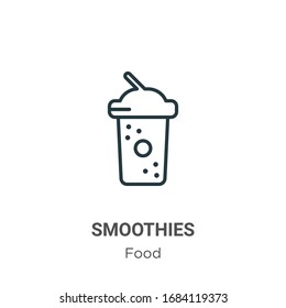 Smoothies outline vector icon. Thin line black smoothies icon, flat vector simple element illustration from editable food concept isolated stroke on white background