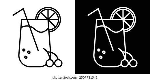 Conjunto de iconos de Vector de línea delgada Smoothies.