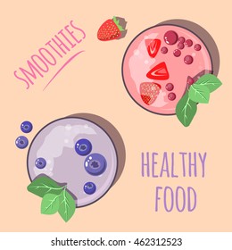 Smoothies.Healthy food poster