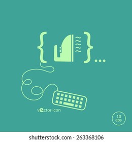 Smoothing icon and flat design elements. Design concept icons for application development, web page coding and programming, web design, creative process, social media, seo.