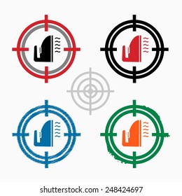 Smoothing icon on target icons background. Crosshair icon. Vector illustration.