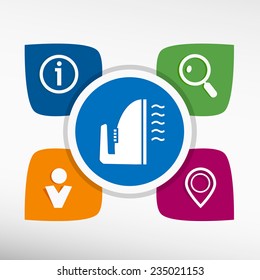 Smoothing and icons set vector illustration. Modern Flat style 