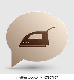 Smoothing Iron sign. Brown gradient icon on bubble with shadow.