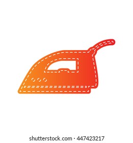 Smoothing Iron sign. Orange applique isolated.