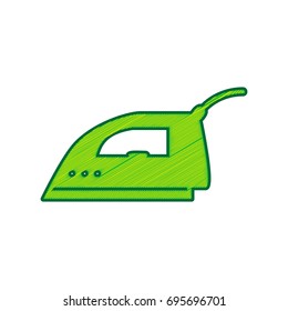 Smoothing Iron sign. Vector. Lemon scribble icon on white background. Isolated