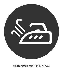 Smoothing iron vector icon sign. gray background.