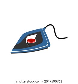 Smoothing iron vector, modern ironing electric