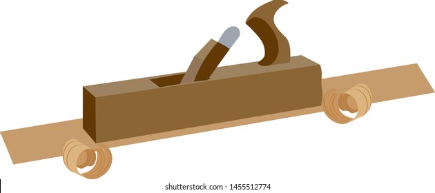 Smoothing plane, illustration, vector on white background.