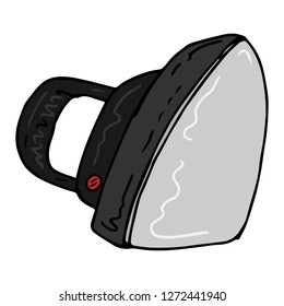 Smoothing-iron. Vector illustration of an iron. Hand drawn iron.