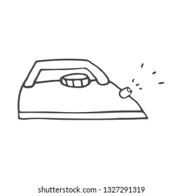 Smoothing-iron. Vector illustration of an iron. Hand drawn iron.