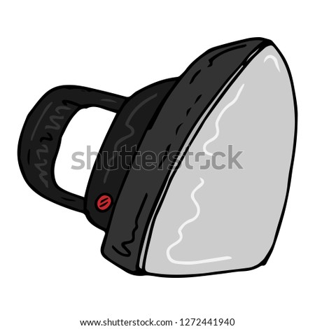 Smoothing-iron. Vector illustration of an iron. Hand drawn iron.