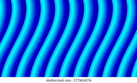 smoothly curved cylindrical blue shapes lined up. 3d art wallpaper. vector