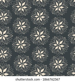 Smoothly tiled pattern. Floral seamless pattern with flowers.