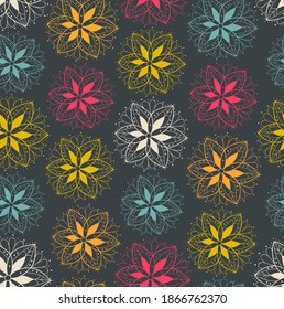 Smoothly tiled pattern. Floral seamless pattern with flowers.