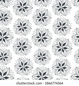 Smoothly tiled pattern. Floral seamless pattern with flowers.