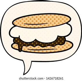 smore cartoon with speech bubble in comic book style