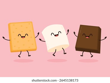 É mais um personagem cracker. Bolachas de chocolate e biscoitos. Mais um biscoito, chocolate e marshmallow.