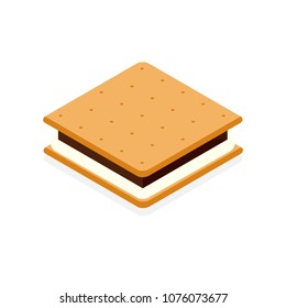 S'more icon. Camping clipart isolated on white background