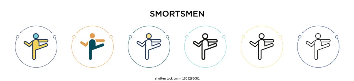 Smortsmen icon in filled, thin line, outline and stroke style. Vector illustration of two colored and black smortsmen vector icons designs can be used for mobile, ui, web