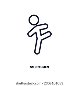smortsmen icon. Thin line smortsmen icon from humans and behavior collection. Outline vector isolated on white background. Editable smortsmen symbol can be used web and mobile