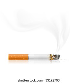 Smouldering Cigarette Smoke Vector Illustration Stock Vector (Royalty ...