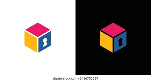 Smple and colorful  Key box logo design 