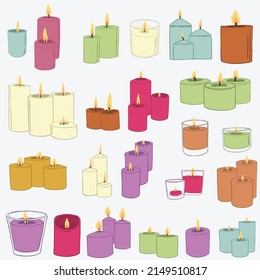 Smplicity spa candle freehand drawing flat design.Vector illustration.