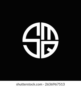 SMQ logo SMQ icon SMQ monogram SMQ letter minimalist Circle flat Unique modern abstract logo design.

