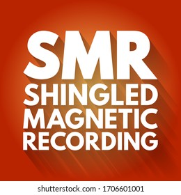 SMR - Shingled Magnetic Recording acronym, technology concept background