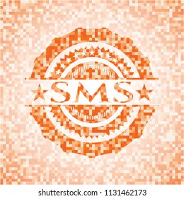 SMS abstract orange mosaic emblem