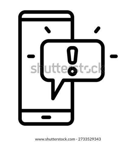 Sms Alert Icon - Black Outline Icons Style For Emergency Management