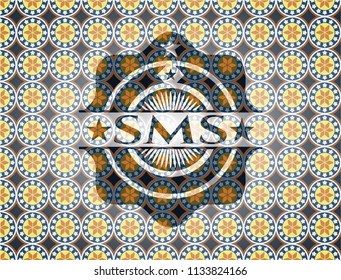 SMS arabesque style emblem. arabic decoration.