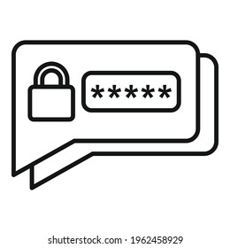 Sms authentication icon. Outline Sms authentication vector icon for web design isolated on white background