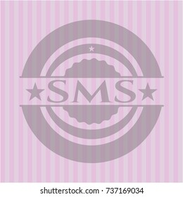 SMS badge with pink background