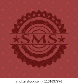 SMS badge with red background