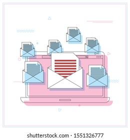 SMS banking icon. flat vector design.