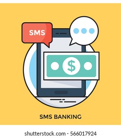 Sms Banking Vector Icon